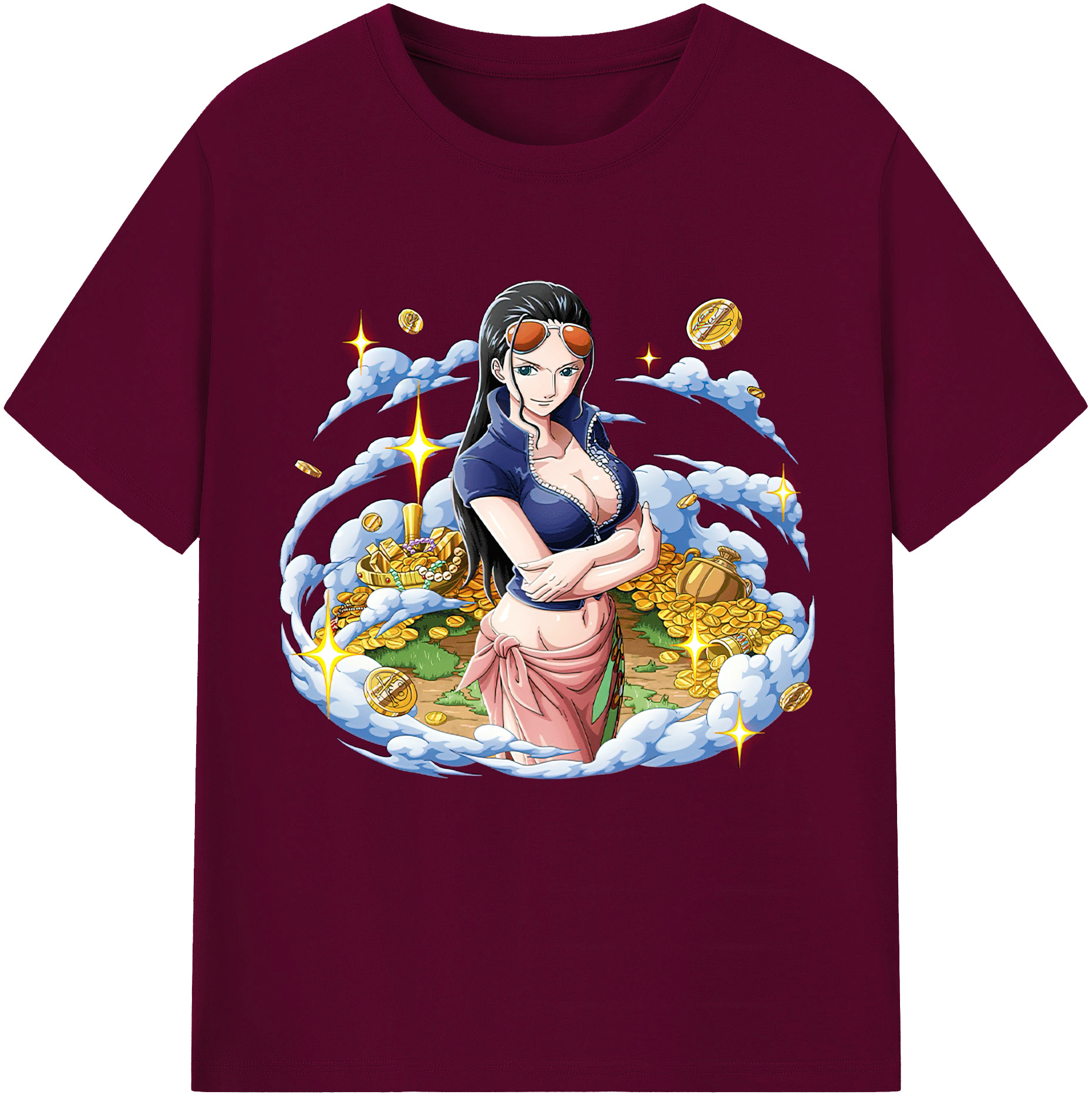ワンピース ニコ・ロビン ONE PIECE Nico Robin レディースカジュアルプリントTシャツ（綿100％）